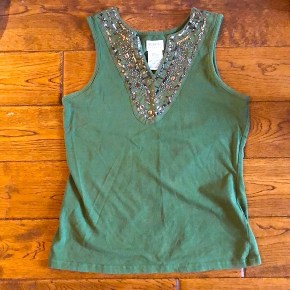 George green tank top with sequins - Picture 1 of 4
